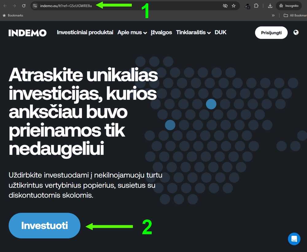 Indemo Rekomendacijos Kodas naudojimo instrukcija